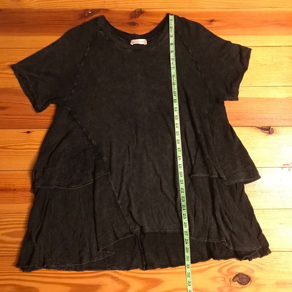 Altar’d State Slate Gray Ruffle Tee, EUC, M - Picture 8 of 13
